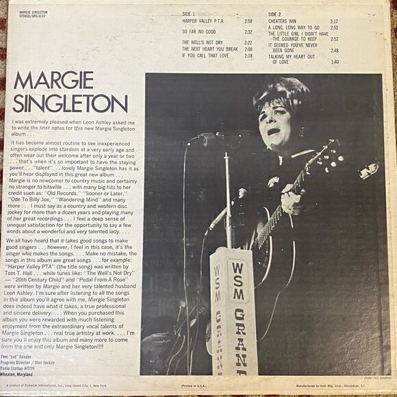 Margie‎ Singleton - Harper Valley PTA record - Picture 2 of 2